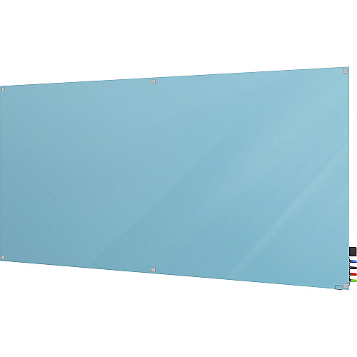 Ghent Harmony Dry Erase Board 60" (5 ft) Width x 48" (4 ft) Height - Tempered Glass Surface - Blue Back - Square - Magnetic - 1 Each (HMYSM45BE)