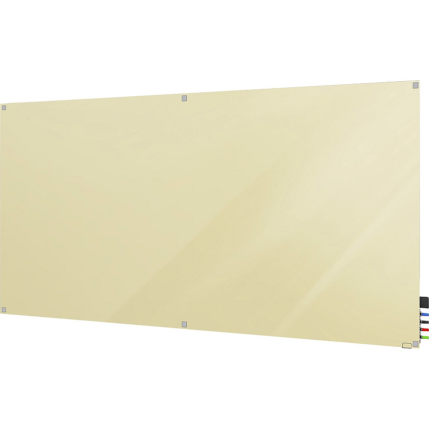 Ghent Harmony Dry Erase Board 72" (6 ft) Width x 48" (4 ft) Height - Tempered Glass Surface - Beige Back - Square - Magnetic - 1 Each (HMYSM46BG)