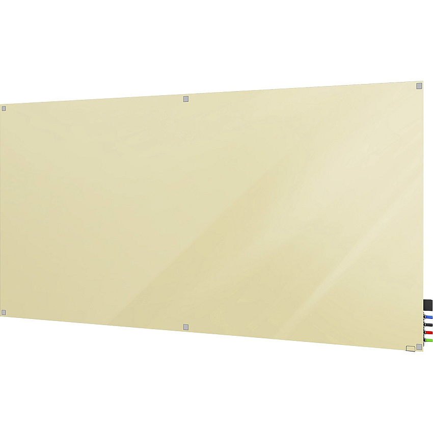 Ghent Harmony Dry Erase Board 96" (8 ft) Width x 48" (4 ft) Height - Tempered Glass Surface - Beige Back - Square - Magnetic - 1 Each (HMYSM48BG)