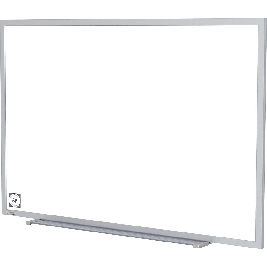 Ghent Hygienic Porcelain Whiteboard with Aluminum Frame 36" (3 ft) Width x 24" (2 ft) Height - White Porcelain Steel Surface - White Anodized Aluminum Frame - Magnetic - 1 Each (M4231)