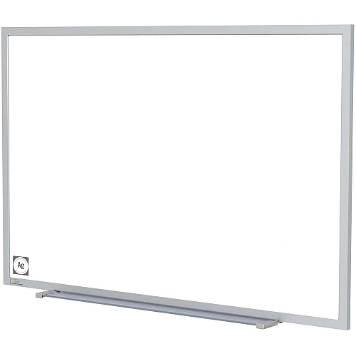 Ghent Hygienic Porcelain Whiteboard with Aluminum Frame 96" (8 ft) Width x 48" (4 ft) Height - White Porcelain Steel Surface - White Anodized Aluminum Frame - Magnetic - 1 Each (M4484)
