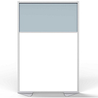 Ghent Partition 48" Width x 54" Height - Aluminum Frame - Porcelain, Vinyl - Silver - 1 Each (MP5448208F)