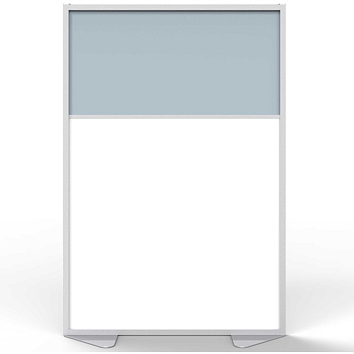 Ghent Partition 48" Width x 54" Height - Aluminum Frame - Porcelain, Vinyl - Silver - 1 Each (MP5448208F)