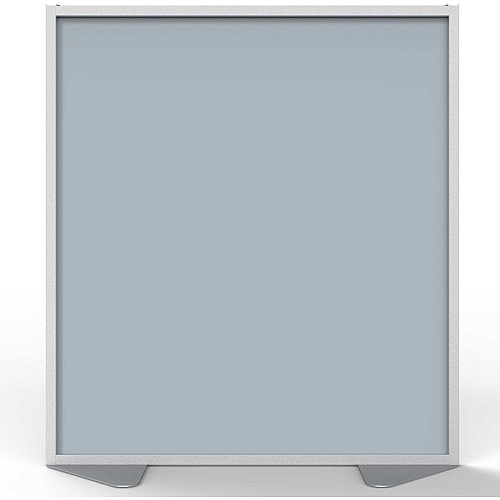 Ghent Partition 48" Width x 54" Height - Aluminum Frame - Porcelain, Vinyl - Silver - 1 Each (MP54488F)