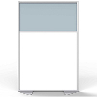 Ghent Partition 48" Width x 72" Height - Aluminum Frame - Porcelain, Vinyl - Silver - 1 Each (MP7248208F)
