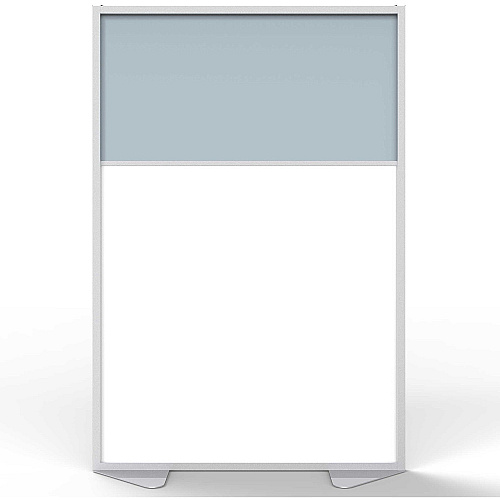 Ghent Partition 48" Width x 72" Height - Aluminum Frame - Porcelain, Vinyl - Silver - 1 Each (MP7248208F)