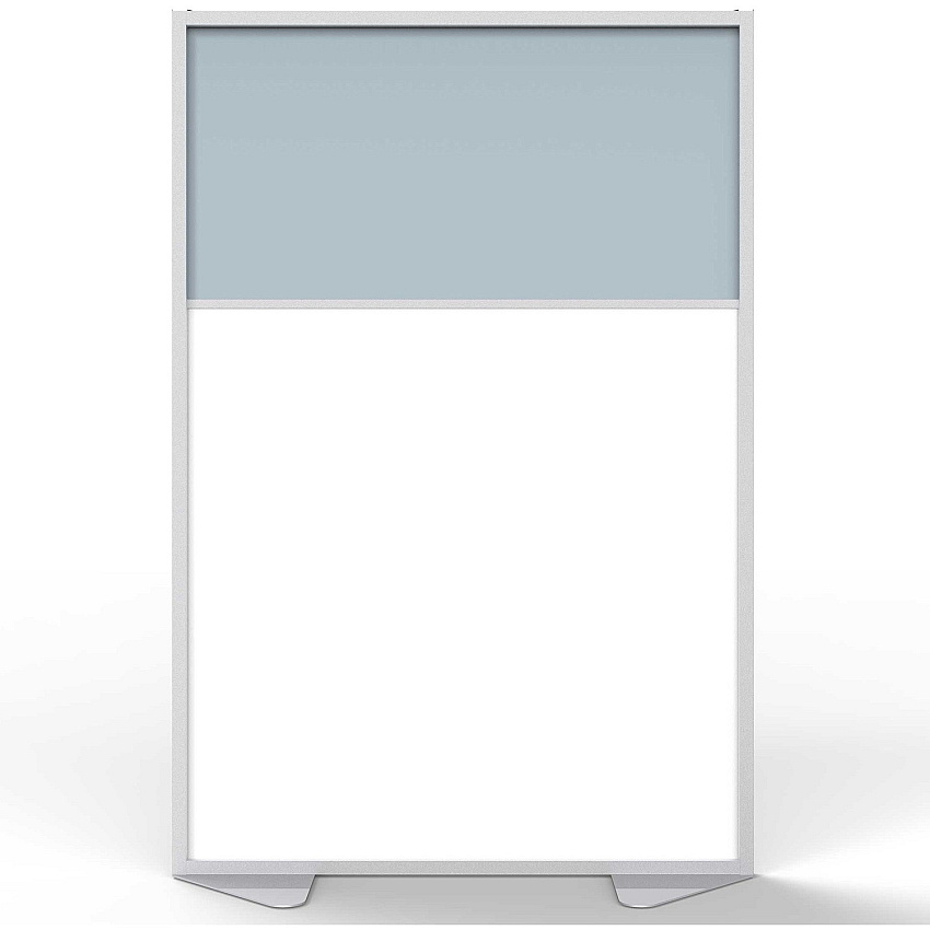 Ghent Partition 48" Width x 72" Height - Aluminum Frame - Porcelain, Vinyl - Silver - 1 Each (MP7248208F)
