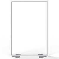 Ghent Partition 48" Width x 72" Height - Aluminum Frame - Porcelain, Vinyl - Clear - 1 Each (MP724870)