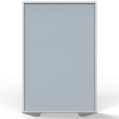 Ghent Partition 48" Width x 72" Height - Aluminum Frame - Porcelain, Vinyl - Silver - 1 Each (MP72488F)