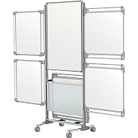 Ghent Nexus Easel+ 26" (2.2 ft) Width x 39" (3.2 ft) Height - White Porcelain Surface - Frosted Acrylic Frame - Magnetic - Eraser Included - 1 Each (NEX204EP8FR)