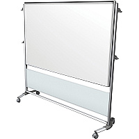 Ghent Nexus Dry Erase Board Easel 70" (5.8 ft) Width x 46" (3.8 ft) Height - White Porcelain Surface - Frosted Acrylic Frame - Magnetic - Eraser Included - 1 Each (NEX206MWFR)