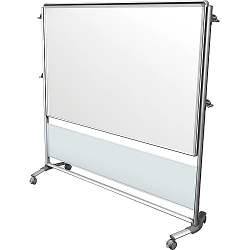 Ghent Nexus Dry Erase Board Easel 70" (5.8 ft) Width x 46" (3.8 ft) Height - White Porcelain Surface - Frosted Acrylic Frame - Magnetic - Eraser Included - 1 Each (NEX206MWFR)