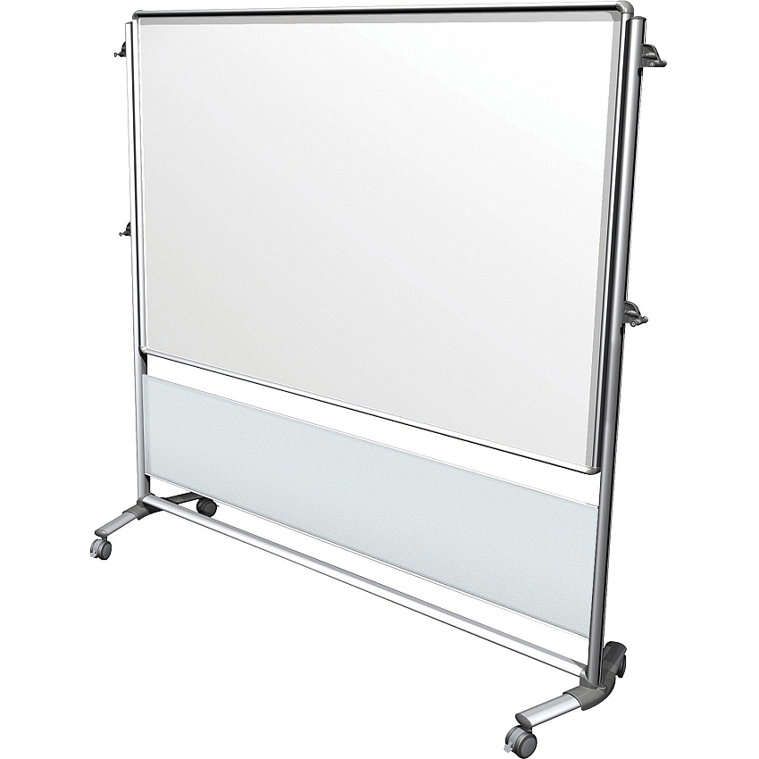Ghent Nexus Dry Erase Board Easel 70" (5.8 ft) Width x 46" (3.8 ft) Height - White Porcelain Surface - Frosted Acrylic Frame - Magnetic - Eraser Included - 1 Each (NEX206MWFR)