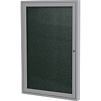 Ghent 1 Door Enclosed Vinyl Bulletin Board with Satin Frame 36" Board Height x 30" Board Width - Ebony Vinyl Surface - Weather Resistant, Water Resistant, Damage Resistant, Tackable, Lockable, Durable, Self-healing, Shatter Resistant, Custo (PA13630VX183)