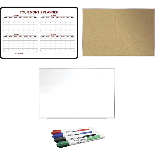 Ghent Dry Erase/Bulletin Board Kit Cork - 1 Each (WFH3)