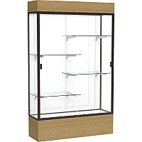 Waddell Reliant Display Cabinet 48" Width x 16" Depth x 80" Height - 4 x Shelf(ves) - Sliding Door(s) - Durable, Adjustable Shelf, Lockable, LED Light - Assembly Required - 1 Each - TAA Compliant (2174WBBZAK)