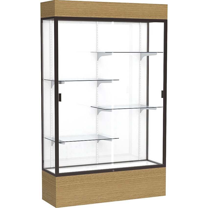 Waddell Reliant Display Cabinet 48" Width x 16" Depth x 80" Height - 4 x Shelf(ves) - Sliding Door(s) - Durable, Adjustable Shelf, Lockable, LED Light - Assembly Required - 1 Each - TAA Compliant (2174WBBZAK)