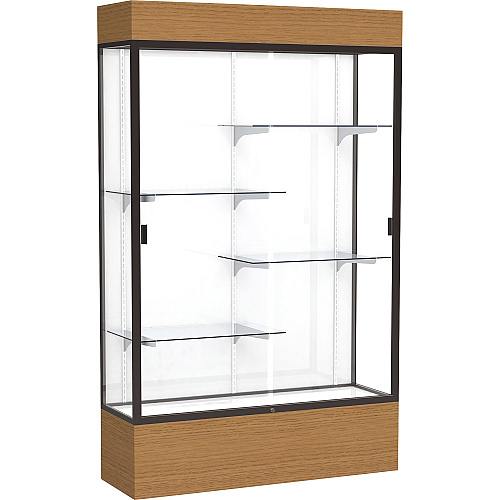 Waddell Reliant Display Cabinet 48" Width x 16" Depth x 80" Height - 4 x Shelf(ves) - Sliding Door(s) - Durable, Adjustable Shelf, Lockable, LED Light - Assembly Required - 1 Each - TAA Compliant (2174WBBZMK)