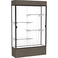 Waddell Reliant Display Cabinet 48" Width x 16" Depth x 80" Height - 4 x Shelf(ves) - Sliding Door(s) - Durable, Adjustable Shelf, Lockable, LED Light - Assembly Required - 1 Each - TAA Compliant (2174WBBZWV)