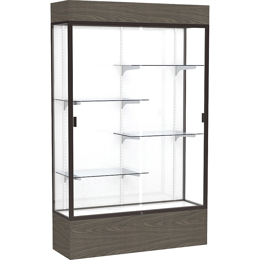 Waddell Reliant Display Cabinet 48" Width x 16" Depth x 80" Height - 4 x Shelf(ves) - Sliding Door(s) - Durable, Adjustable Shelf, Lockable, LED Light - Assembly Required - 1 Each - TAA Compliant (2174WBBZWV)