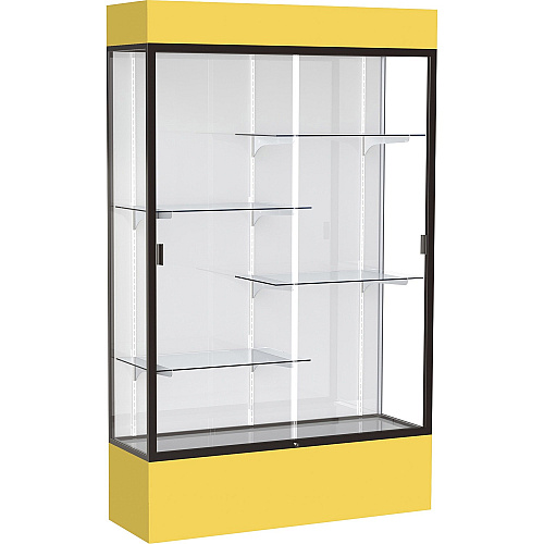 Waddell 4' (48"W) Floor Case 48" Width x 16" Depth x 80" Height - 4 x Shelf(ves) - Sliding Door(s) - Adjustable Shelf, Lockable, LED Light, Sturdy, Leveler - Assembly Required - 1 Each - TAA Compliant (3174WBBZGR)