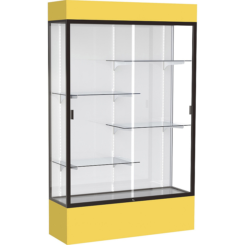 Waddell 4' (48"W) Floor Case 48" Width x 16" Depth x 80" Height - 4 x Shelf(ves) - Sliding Door(s) - Adjustable Shelf, Lockable, LED Light, Sturdy, Leveler - Assembly Required - 1 Each - TAA Compliant (3174WBBZGR)
