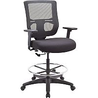 Eurotech Apollo II Extended Height Stool 5-star Base - Black - Armrest - 1 Each (EHS5499)
