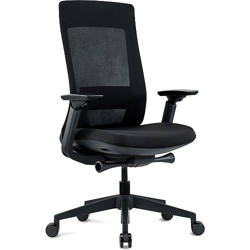 Eurotech Elevate Chair Black Seat Color - Fabric Seat Material - Black Back Color - Mesh Back Material - Black Frame Color - 5-star Base - Armrest - 1 Each (ELV2BLKFSBLK)