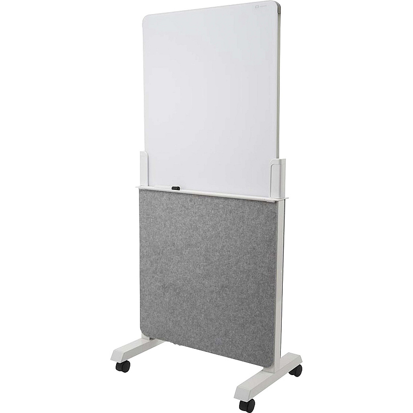 Quartet Agile Easel with Glass Dry-Erase Board White Tempered Glass Surface - Gray Frame - Assembly Required - 1 Each (Q293066W)