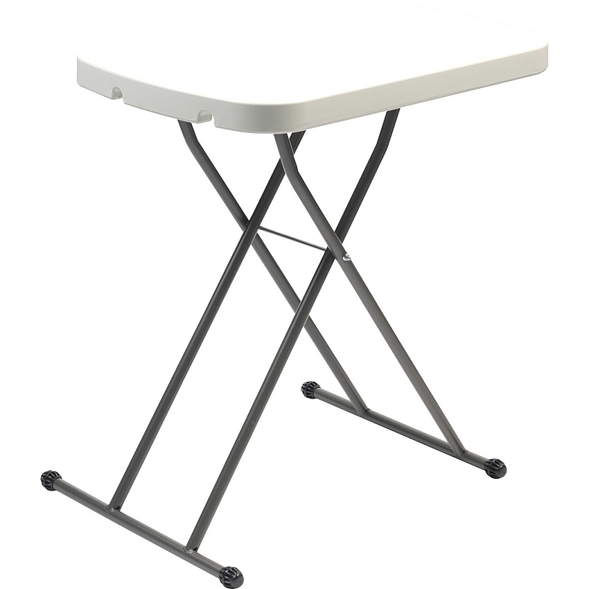 Iceberg IndestrucTable Small Space Personal Table Platinum Top - 25 lb Capacity - Height Adjustable - 20.80" to 26.60" Adjustment - 26.60" Table Top Width x 17.80" Table Top Depth - 26.60" Height - High-density Polyethylene (HDPE), Resin Top Mater (65499)