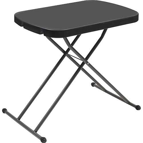 Iceberg IndestrucTable Small Space Personal Table Black Top - 25 lb Capacity - Height Adjustable - 20.80" to 26.60" Adjustment - 26.60" Table Top Width x 17.80" Table Top Depth - 26.60" Height - High-density Polyethylene (HDPE), Resin Top Material (65498)