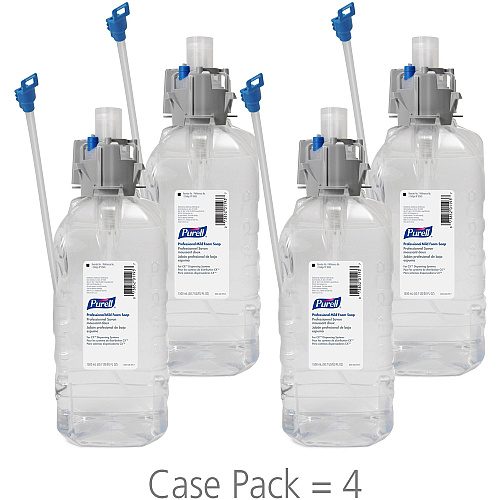 Purell&reg; Professional Mild Foam Soap Refill, 1500 mL, 4 Refill Bottles 1.59 quart - Hand - Clear - Fragrance-free, Dye-free, Paraben-free, Phthalate-free - 4 / Carton (856504CT)