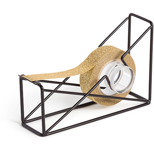 U Brands Vena Tape Dispenser 1" Core - Sturdy, Durable - Metal - Black - 1 Each (3839U0624)