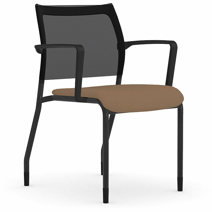 9 to 5 Seating Luna Guest Chair Latte Seat Color - Fabric Seat Material - Black Back Color - Black Frame Color - 1 Each (3461GTA49BLA)