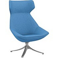 9 to 5 Seating Jax High-back Lounge Chair with Swivel Base Blue Seat Color - Fabric Seat Material - Blue Back Color - Fabric Back Material - High Back - Four-legged Base - 1 Each (9236LGSFBU)
