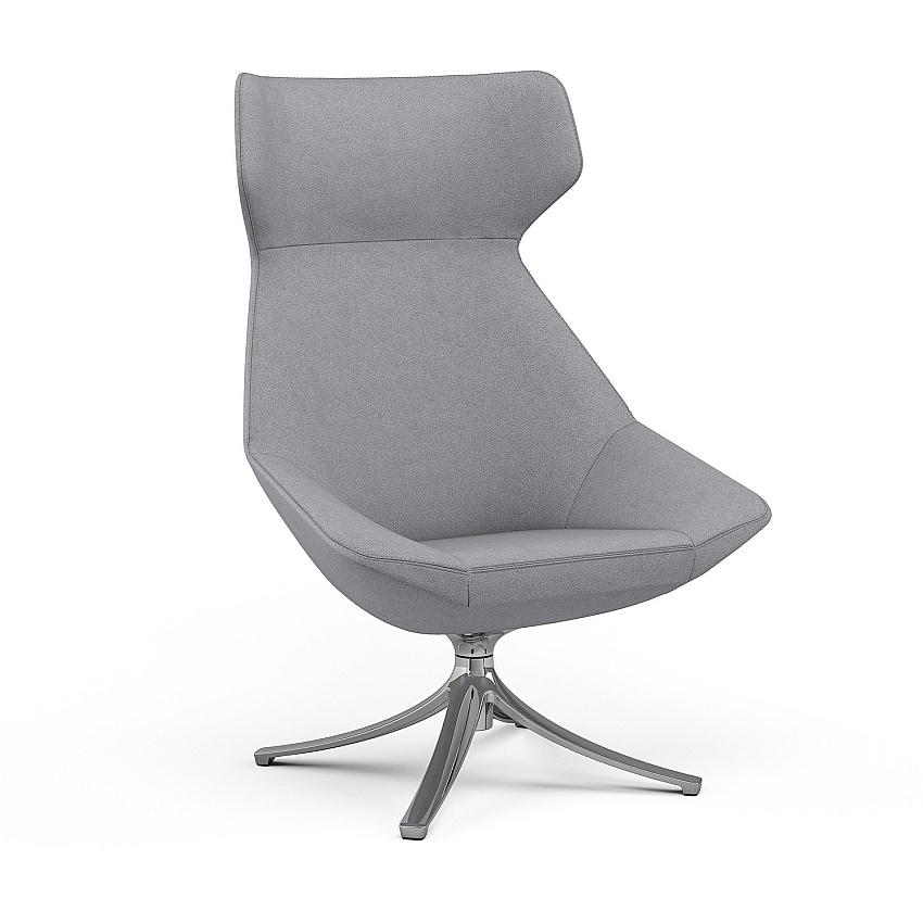 9 to 5 Seating Jax High-back Lounge Chair with Swivel Base Dove Seat Color - Fabric Seat Material - Dove Back Color - Fabric Back Material - High Back - Four-legged Base - 1 Each (9236LGPFDO)
