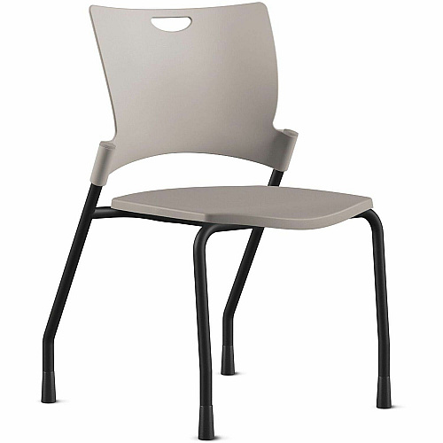 9 to 5 Seating Bella Plastic Seat Stack Chair Latte Seat Color - Plastic Seat Material - Latte Back Color - Plastic Back Material - Black Frame Color - Four-legged Base - 1 Each (1310A00BFP19)