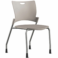 9 to 5 Seating Bella Plastic Seat Stack Chair Latte Seat Color - Plastic Seat Material - Latte Back Color - Plastic Back Material - Silver Frame Color - Four-legged Base - 1 Each (1310A00SFP19)