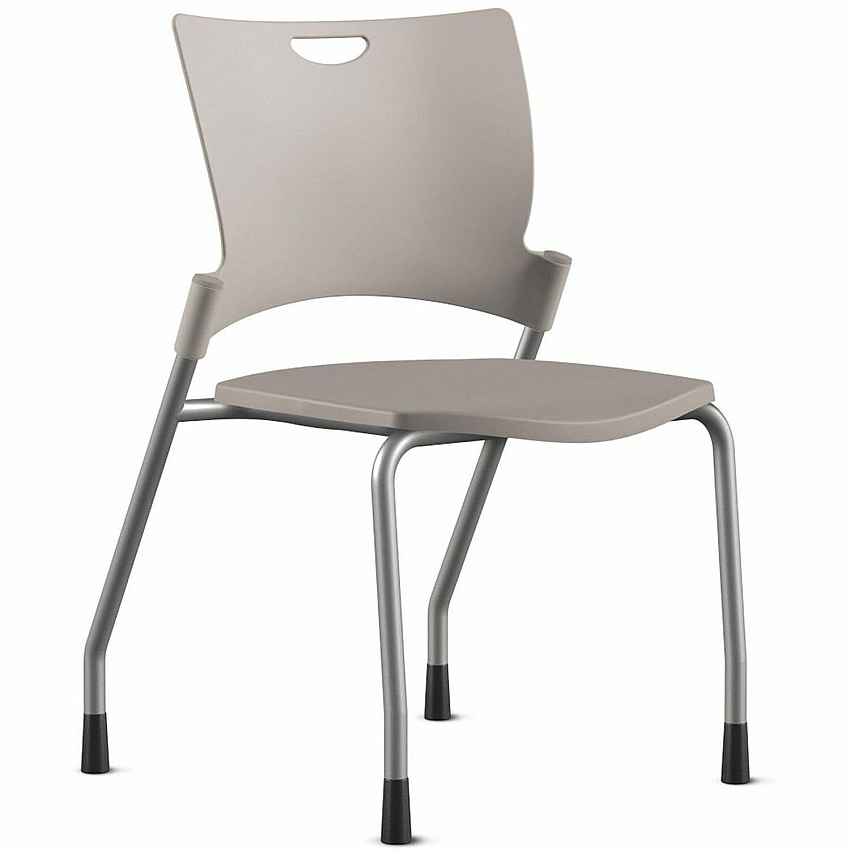 9 to 5 Seating Bella Plastic Seat Stack Chair Latte Seat Color - Plastic Seat Material - Latte Back Color - Plastic Back Material - Silver Frame Color - Four-legged Base - 1 Each (1310A00SFP19)