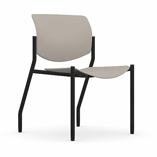 9 to 5 Seating Shuttle Armless Stack Chair w/ Glides Latte Seat Color - Plastic Seat Material - Latte Back Color - Plastic Back Material - Black Frame Color - Four-legged Base - 1 Each (1210A00BFP19)