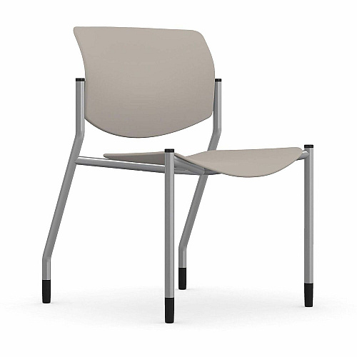 9 to 5 Seating Shuttle Armless Stack Chair w/ Glides Latte Seat Color - Plastic Seat Material - Latte Back Color - Plastic Back Material - Silver Frame Color - Four-legged Base - 1 Each (1210A00SFP19)