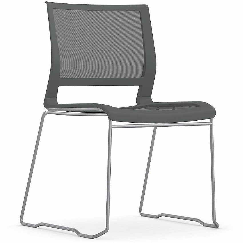 9 to 5 Seating Kip Stack Chair Gray Seat Color - Chrome Frame Color - Sled Base - 1 Each (1080GTCFP14)
