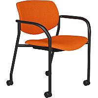 9 to 5 Seating Shuttle Mobile Stack Chair Latte Seat Color - Plastic Seat Material - Latte Back Color - Plastic Back Material - Black Frame Color - Four-legged Base - 1 Each (1215A18BFP19)