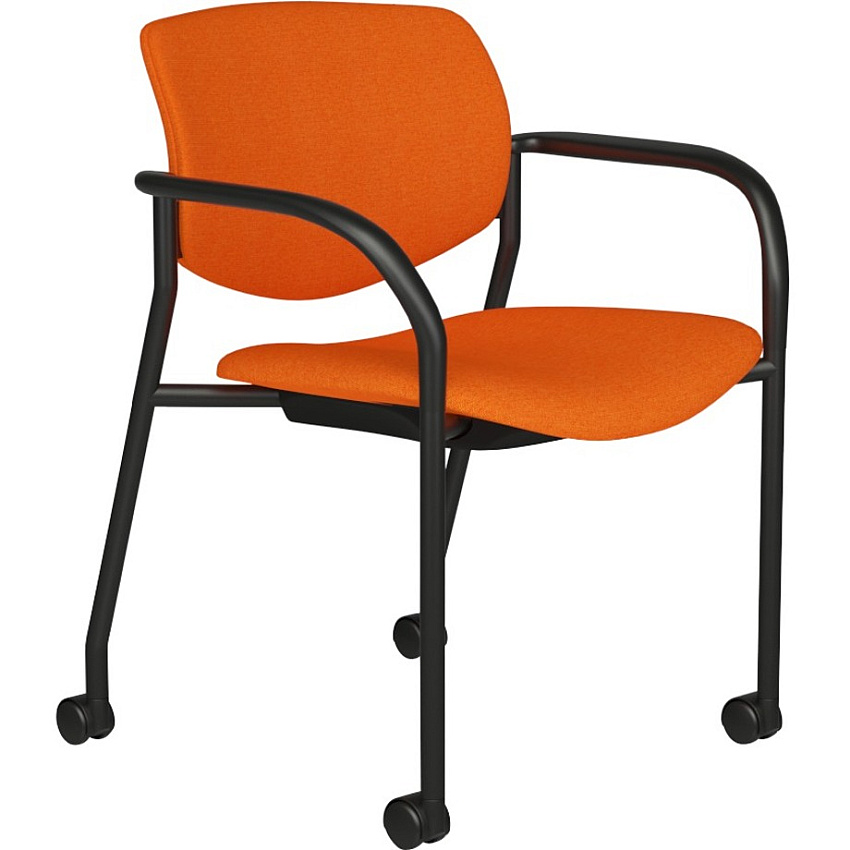 9 to 5 Seating Shuttle Mobile Stack Chair Latte Seat Color - Plastic Seat Material - Latte Back Color - Plastic Back Material - Black Frame Color - Four-legged Base - 1 Each (1215A18BFP19)