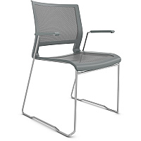 9 to 5 Seating Kip Stack Chair Gray Seat Color - Chrome Frame Color - Sled Base - 1 Each (1081GTCFP14)