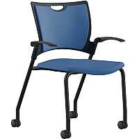 9 to 5 Seating Bella Fabric Seat Mobile Stack Chair Cloud Seat Color - Fabric, Foam Seat Material - Cloud Back Color - Fabric, Foam Back Material - Black, Powder Coated Frame Color - Four-legged Base - 1 Each (1315A12BFCD)
