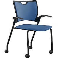 9 to 5 Seating Bella Fixed Arms Mobile Stack Chair Latte Seat Color - Thermoplastic Seat Material - Latte Back Color - Thermoplastic Back Material - Powder Coated, Silver Frame Color - Four-legged Base - 1 Each (1315A12SFP19)