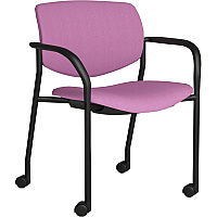 9 to 5 Seating Shuttle Mobile Stack Chair Latte Seat Color - Plastic Seat Material - Latte Back Color - Plastic Back Material - Silver Frame Color - Four-legged Base - 1 Each (1215A18SFP19)