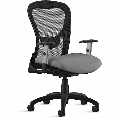 9 to 5 Seating Strata Task Chair Silver Seat Color - Fabric, Molded Foam Seat Material - Black Back Color - Aluminum Frame Material - Mid Back - 5-star Base - 1 Each (1560Y2A8S1CD)