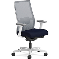 HON Ignition Mid-back Task Chair Navy Seat Color - Fabric Seat Material - Fog Back Color - Mesh Back Material - Designer White Frame Color - Mid Back - Armrest - 1 Each (I2M2AFC98ADW)